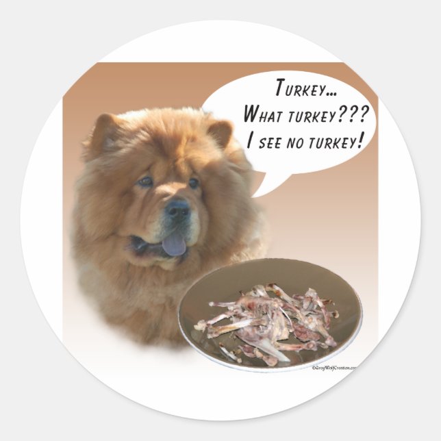 Chow Chow Turkey Classic Round Sticker (Front)