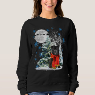 Chow Chow Under Moonlight Snow Christmas Pajama Sweatshirt