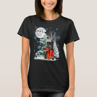 Chow Chow Under Moonlight Snow Christmas Pajama T-Shirt