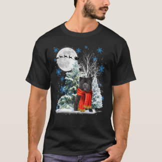 Chow Chow Under Moonlight Snow Christmas Pajama T-Shirt