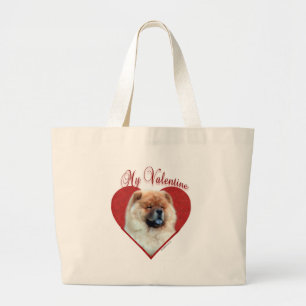 Chow Chow Valentine Large Tote Bag