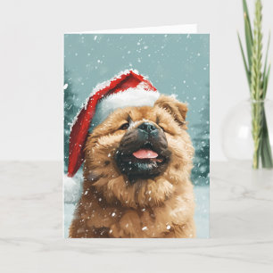 Chow Chow vintage personalised Christmas Holiday Card