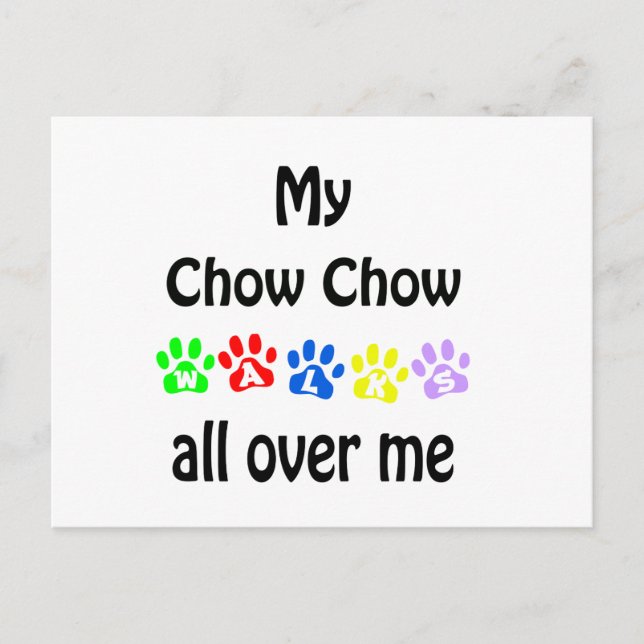 Chow Chow Walks Design Postcard (Front)