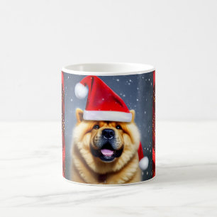 Chow Chow Wearing Santa Hat Christmas Gift Coffee Mug