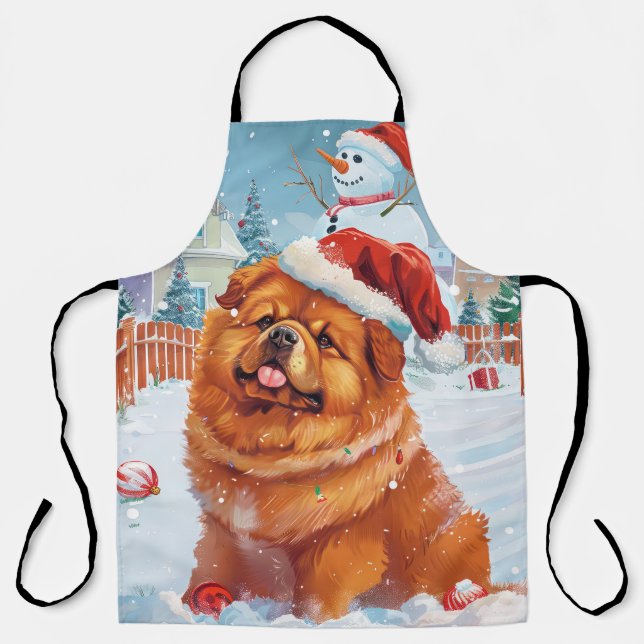 Chow Chow Winter Wonderland Christmas Joy  Apron (Front)