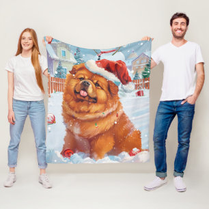 Chow Chow Winter Wonderland Christmas Joy  Fleece Blanket