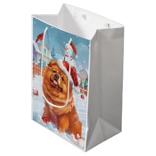 Chow Chow Winter Wonderland Christmas Joy Medium Gift Bag