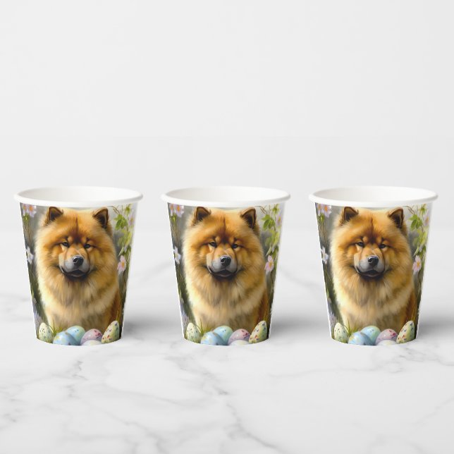 Chow Chow with Easter Eggs Holiday  Paper Cups (Multi)