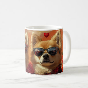 Chow Chow With Heart Roses Valentine's Day  Coffee Mug