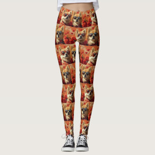 Chow Chow With Heart Roses Valentine's Day  Leggings
