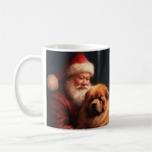 Chow Chow With Santa Claus Festive Christmas  Coffee Mug