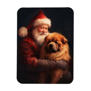 Chow Chow With Santa Claus Festive Christmas  Magnet