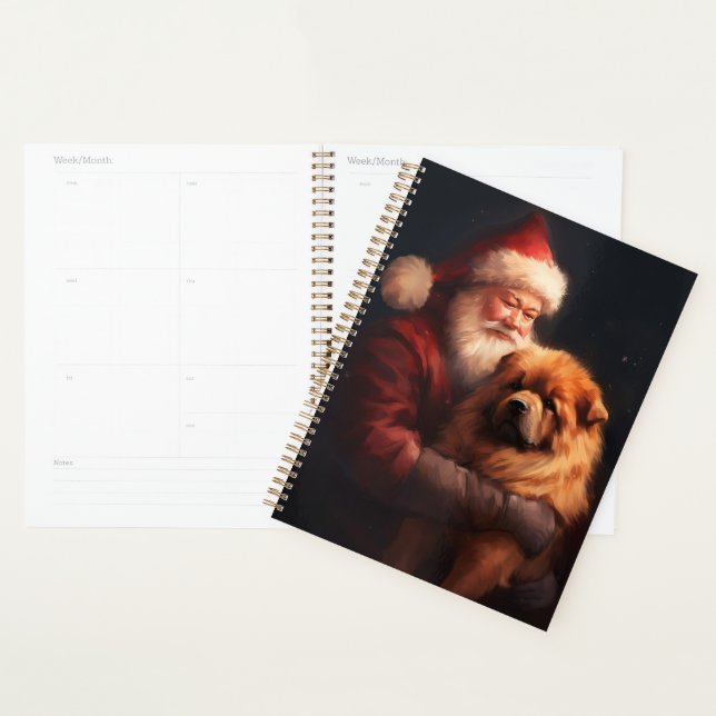 Chow Chow With Santa Claus Festive Christmas  Planner (Display)