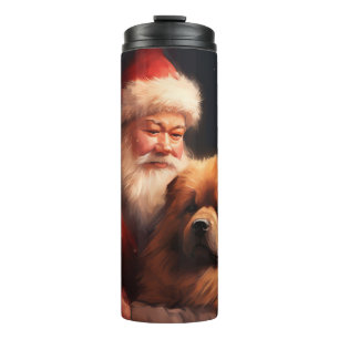 Chow Chow With Santa Claus Festive Christmas  Thermal Tumbler