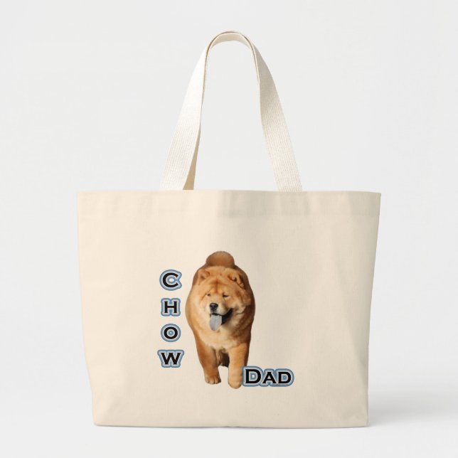 Chow Dad 4 Large Tote Bag (Front)