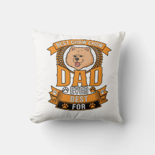Chow Dad Dog Ever Wreath Paw Prints Cushion
