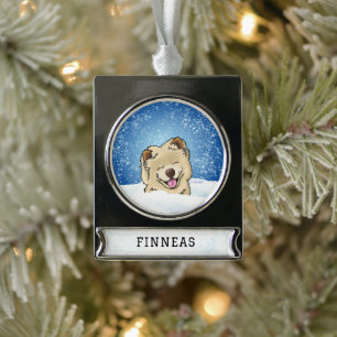 Chow Dog Snowy Christmas Ornament