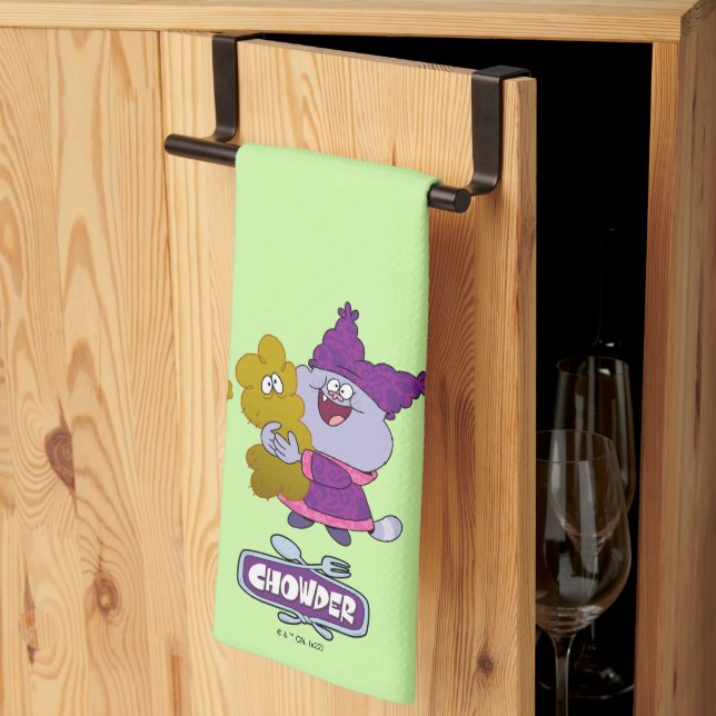 Chowder and Kimchi Tea Towel (Thirds Fold)