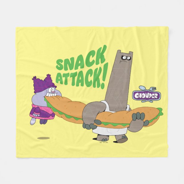 Chowder and Shnitzel Fleece Blanket (Front (Horizontal))