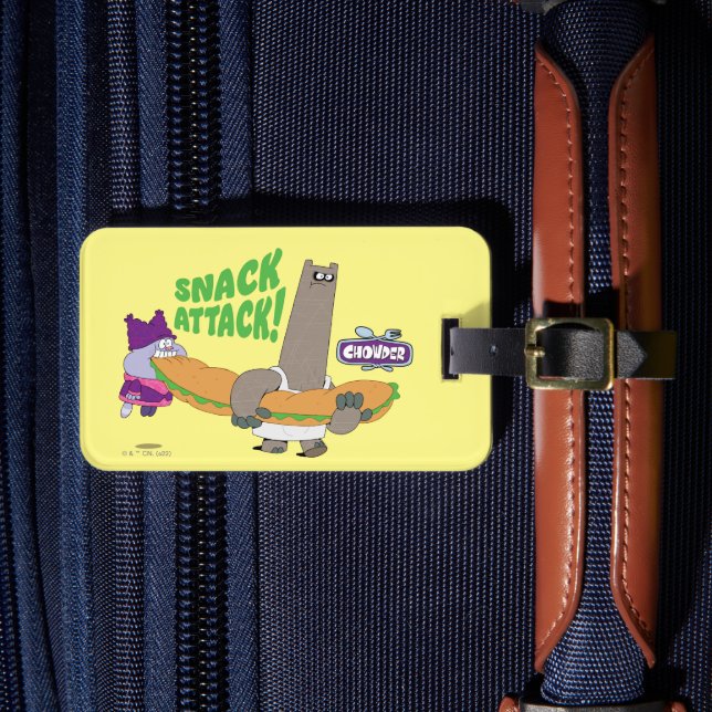 Chowder and Shnitzel Luggage Tag (Front Insitu 4)