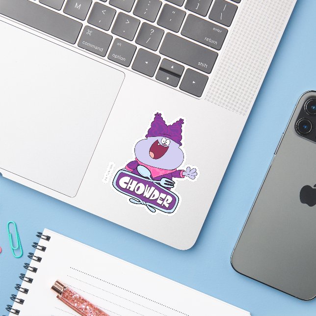 Chowder Waving (Laptop w/ iPhone)