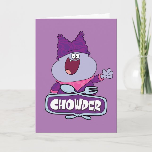 Chowder Waving Card (Front)