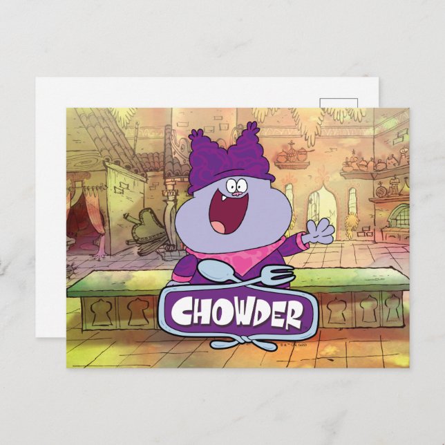 Chowder Waving Postcard (Front/Back)