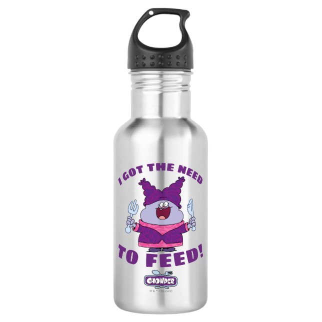 Chowder With Fork and Knife 532 Ml Water Bottle (Front)