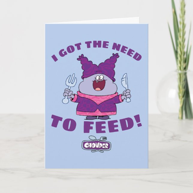 Chowder With Fork and Knife Card (Front)