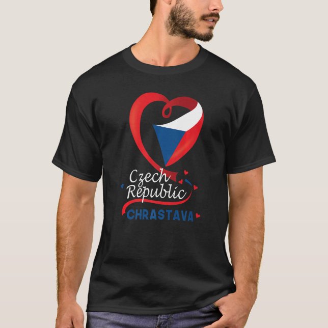 Chrastava Czech Republic Heart Flag Lion Coat Of A T-Shirt (Front)