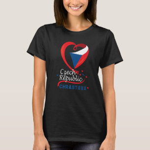 Chrastava Czech Republic Heart Flag Lion Coat Of A T-Shirt