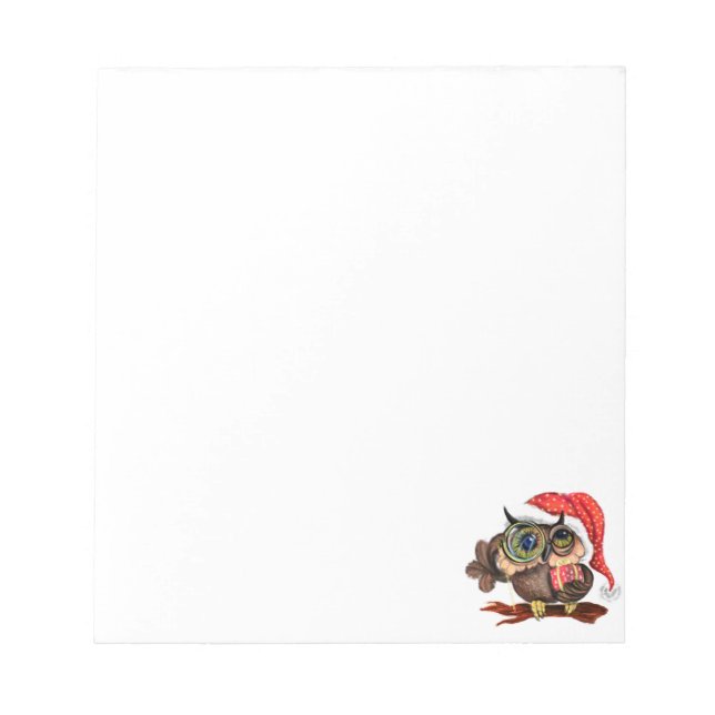 Chriastmas Notepad Baby Owl Iwith Gift (Front)