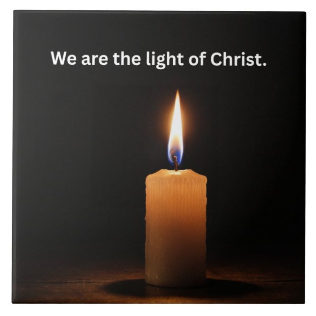 Chriatian encouragement flame of faith. ceramic tile (Front)