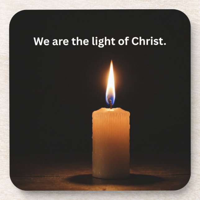 Chriatian encouragement flame of faith. coaster (Front)