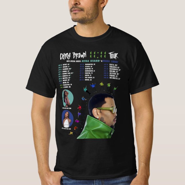  Chris 1111 Tour 2024 T-shirt Brown 2024 (Front)