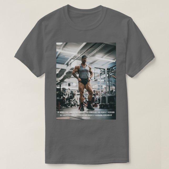 Chris Bumstead Gym Motivation Poster Wall Art  T-Shirt (Design Front)