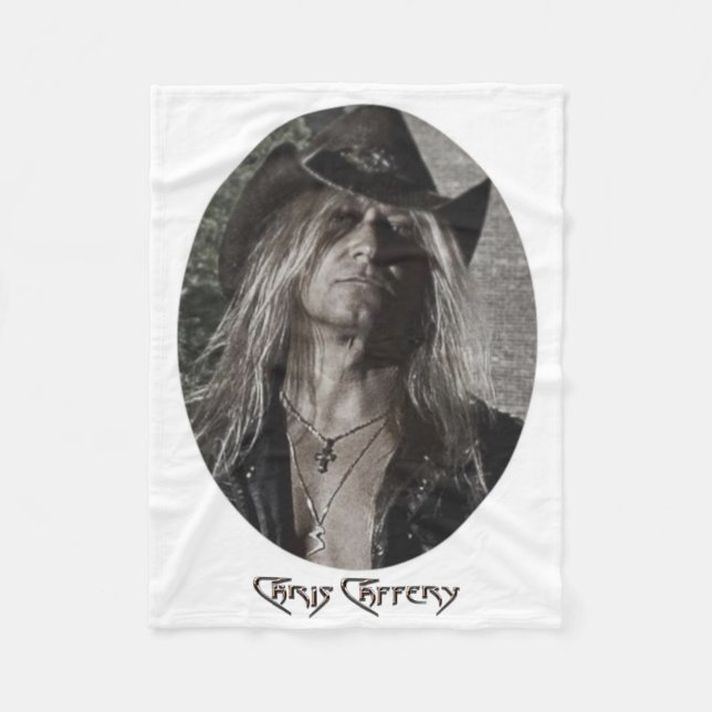 Chris Caffery Black & White (oval) Fleece Blanket (Front)