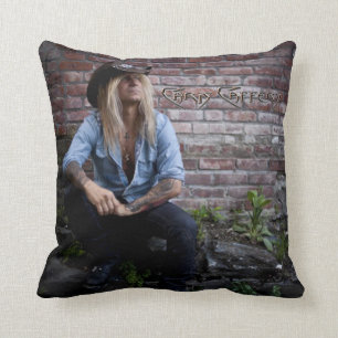 Chris Caffery Sitting by Brick Wall Throw Pillow