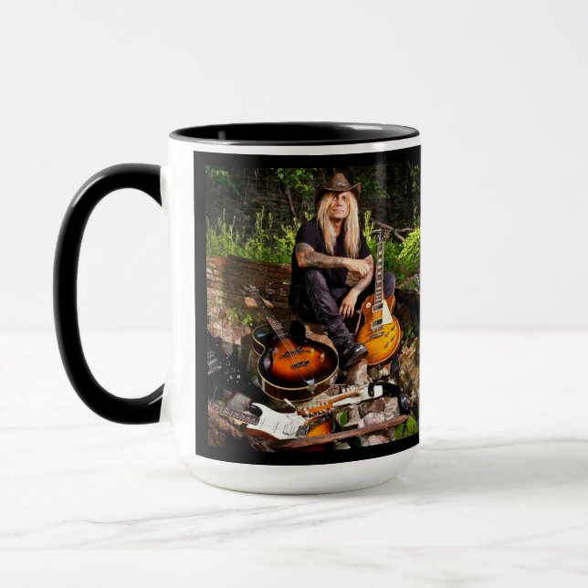 Chris Caffery  Sitting with Guitars Mug (Left)