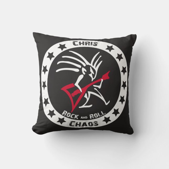 Chris CHAOS DJ Throw Pillow (Front)