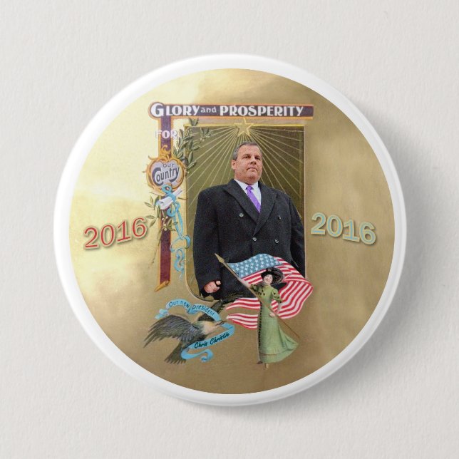 Chris Christie 2016 7.5 Cm Round Badge (Front)