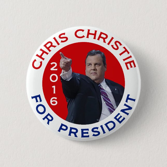 Chris Christie For President 2016 6 Cm Round Badge (Front)