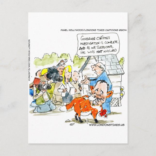 Chris Christie Like A Fox Funny Postcard (Front)