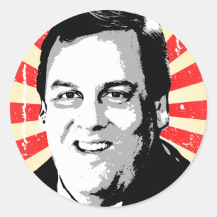 CHRIS CHRISTIE PORTRAIT -.png Classic Round Sticker