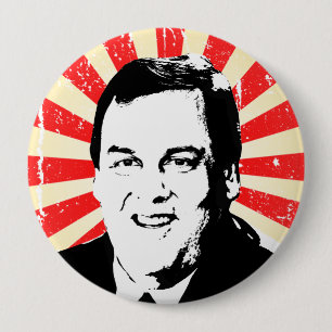 CHRIS CHRISTIE PROPAGANDA 10 CM ROUND BADGE