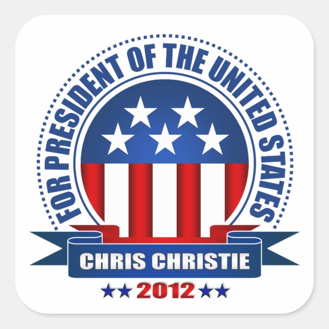 Chris Christie Square Sticker (Front)
