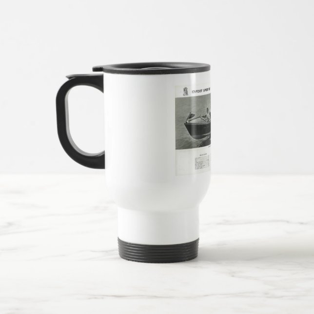 Chris Craft Coffee Travel Mug Cup with Lid (Left)