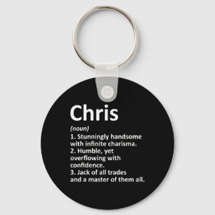 Chris Definition Personalised Name Funny Birthday Key Ring