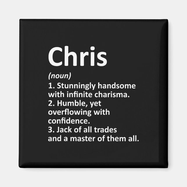 Chris Definition Personalised Name Funny Birthday  Magnet (Front)