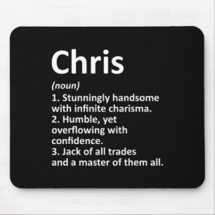 Chris Definition Personalised Name Funny Birthday Mouse Pad